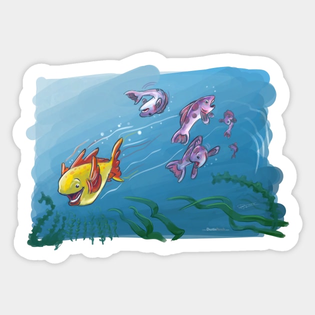 Fish Collision Sticker by Dustin Resch